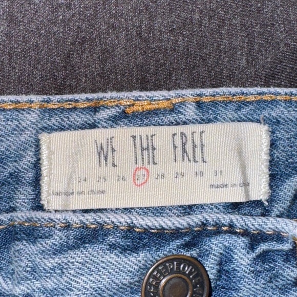 We The Free Light Blue Frayed Jean Shorts - Picture 2 of 3